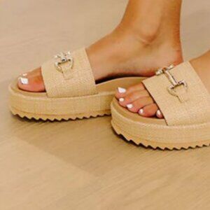 The Harper Woven Sandal in Natural